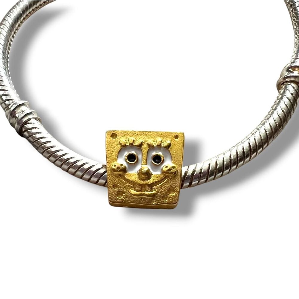 SpongeBob SquarePants S925 Sterling Silver Pandora Moments Compatible Charm